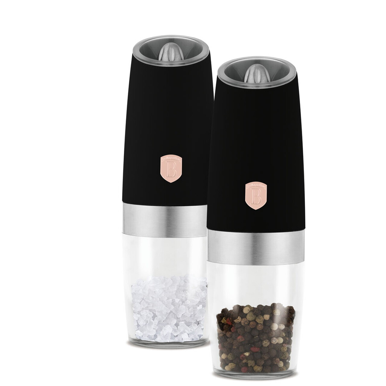 Set 2 rasnite pentru sare/piper Berlinger Haus, Black Rose, plastic/ceramica, negru - imagine 5